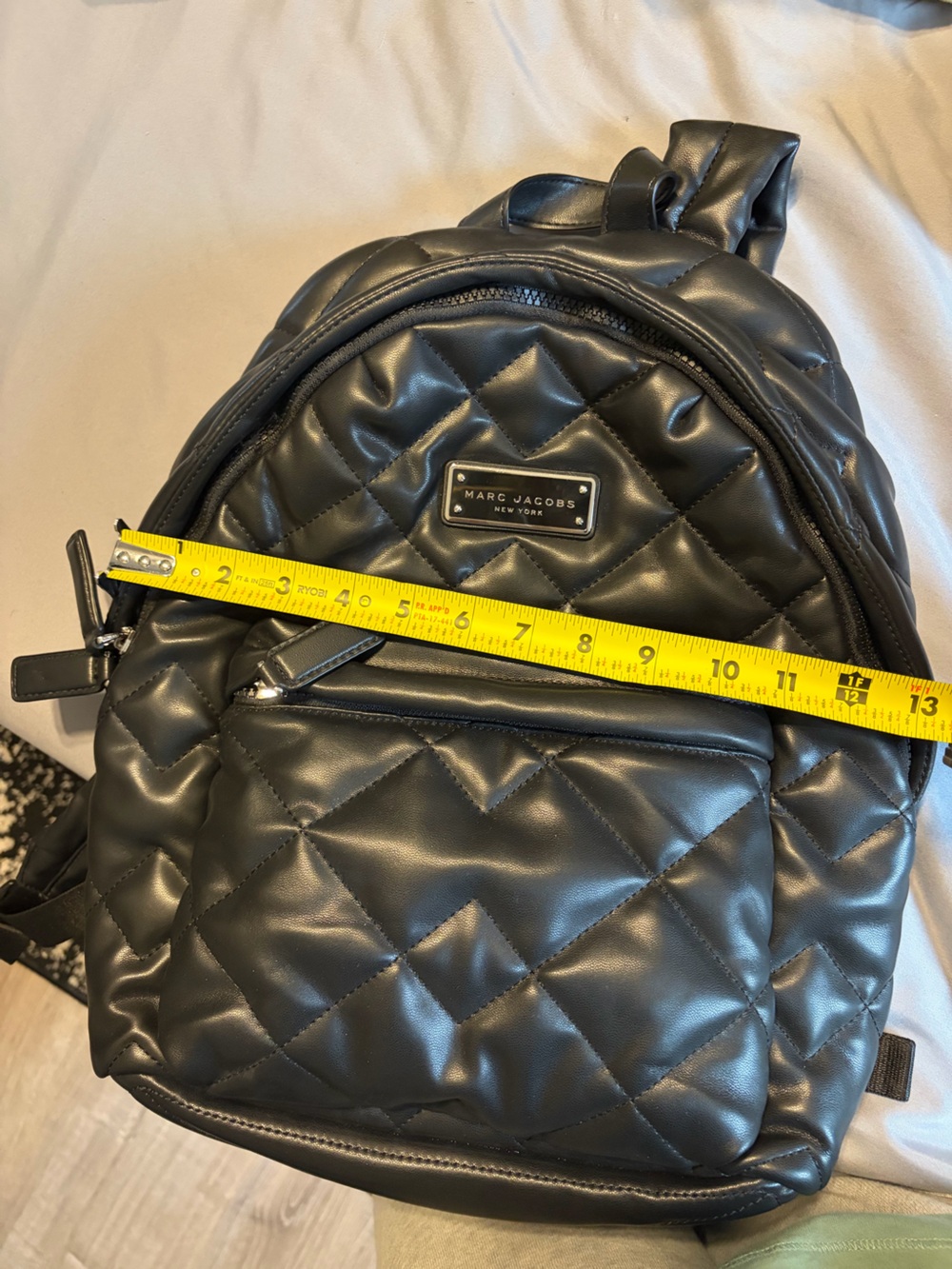 Marc Jacobs Black Quilted Mini Backpack with Front Zip Pocket - Picture 8 of 8